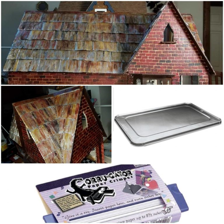 Aged Corrugated Dollhouse Roof - Dollhouse Miniature Madness and Tutorials